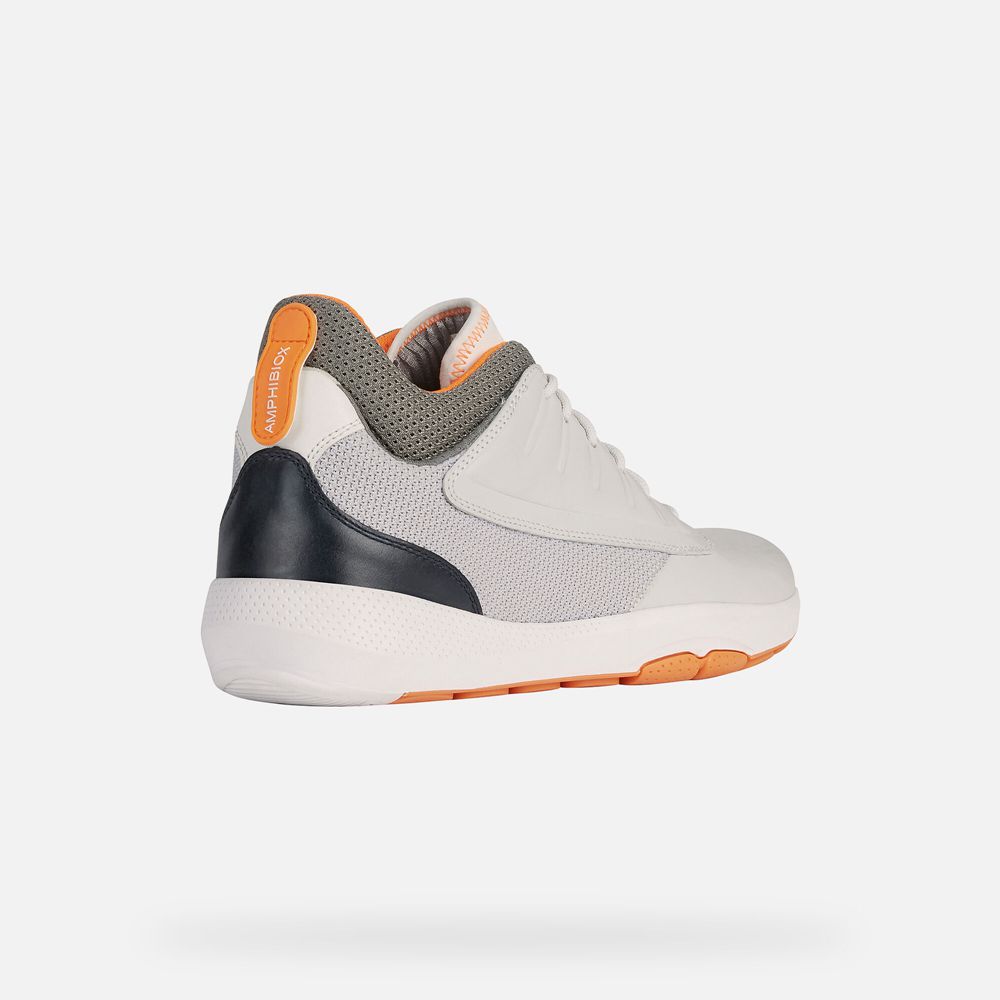 Basket Geox Modual Abx - Blanche/Orange - Homme 075863-NGH